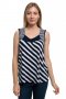 Нова дамска елегантна моряшка блуза без ръкави на широко райе, снимка 2