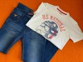 Лот дънки и тениска Old Navy ръст 146, снимка 1 - Детски панталони и дънки - 38109765