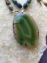 Колие от Индийски Ахат с плоча от зелен Ахат, снимка 4