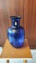 Нова, синя, декоративна, стъклена ваза, снимка 1