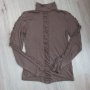 Кафява ефектна блуза , снимка 1 - Блузи с дълъг ръкав и пуловери - 35643736