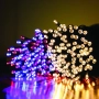 Соларни коледни лампички 12 метра , 100 лампи 5 програми , 4 цвята по избор, снимка 3