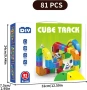 Комплект електрически влак Magic Rail Cube, 3D комплект състезателни кубчета, 81 части, снимка 7