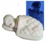 3D завито бебе с пелена силиконов молд форма калъп за торта пита кръщене раждане фондан гипс сапун , снимка 1 - Форми - 21438514