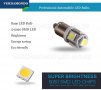 Габаритни диодни крушки габарити Ba9s с 5 Smd Led ксеноново бели диода за камион автобус супер ярка , снимка 6