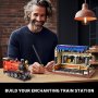 Нов Комплект мини блокчета за изграждане на вълшебна гара железница 1259 броя Деца Подарък, снимка 4