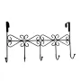 1309 Метална закачалка за врата с 5 куки черна, снимка 3