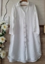 Бяла рокля тип риза 100% ЛЕН PLAZA NERA , снимка 6