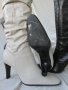 КАТО НОВИ дамски 36 - 37 кожени ботуши- бели,естествена кожа, made in BRAZIL
