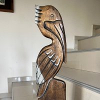 Дървена статуетка птица, снимка 1 - Статуетки - 42756714