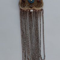 Стара европейска сребърна гривна(филигран позлата), снимка 2 - Гривни - 40865912