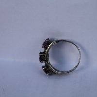 Дамски сребърен пръстен аметист с маркезити, снимка 6 - Други ценни предмети - 44278660