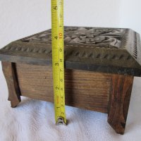 Стара дърена кутия с дърворезба, снимка 6 - Други - 31812299