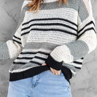 Разпродажба! Дамски пуловер на райе, снимка 10 - Блузи с дълъг ръкав и пуловери - 39697608