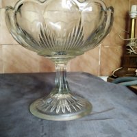 стара стъклена купа,фруктиера арт деко, снимка 4 - Антикварни и старинни предмети - 29852759