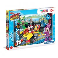 CLEMENTONI 104ч. Пъзел Mickey and the Roadster Racers , снимка 1 - Игри и пъзели - 29627065