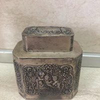 Антична сребърна кутия за чай, снимка 2 - Антикварни и старинни предмети - 32196454