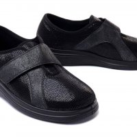 BEFADO DR ORTO Ортопедични дамски обувкиза широк крак, С лепка, Черни, снимка 2 - Дамски ежедневни обувки - 35614089