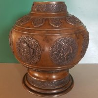 200 годишна - 18ти век колекционерска Китайска бронзова ваза, снимка 1 - Вази - 31457971