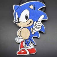 Соник Sonic голяма емблема апликация за дреха дрехи самозалепваща се картинка, снимка 1 - Други - 29771867
