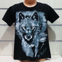 Нова детска тениска с дигитален печат Сив Вълк, Серия Вълци, снимка 9 - Детски тениски и потници - 29902544