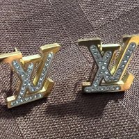 Красиви обеци Louis Vuitton с кристали, снимка 2 - Обеци - 42497182