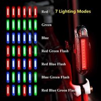 Нови 2 броя USB акумулаторна LED светлина за велосипед Трицветна задна , снимка 3 - Аксесоари за велосипеди - 40680567