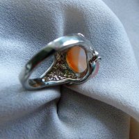 Сребърен пръстен със слънчев камък, снимка 6 - Пръстени - 42755731