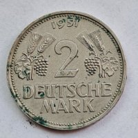 GERMANY 🇩🇪 2 D MARK 1951 AUNC, снимка 1 - Нумизматика и бонистика - 33701724