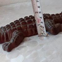 желязо, Крокодил алигатор 26 см -   фигура метал антика, снимка 5 - Декорация за дома - 37415061