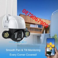 Въртяща се WiFi безжична IP камера 5MP FULL-HD с мощни LED прожектори, снимка 4 - HD камери - 39781794