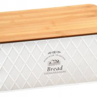Кутия за хляб-бамбук и метал, снимка 1 - Аксесоари за кухня - 30885031