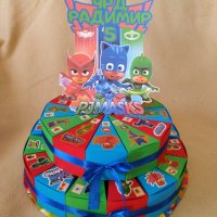 Картонена торта PJ Masks, снимка 1 - Други - 26584127