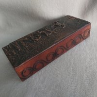 Стара дървена кутия с меден обков и дърворезба, снимка 6 - Антикварни и старинни предмети - 42178762