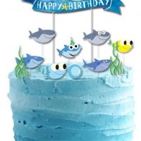 11 бр Бебе Акули Baby Shark топери украса декор за кексчета мъфини парти , снимка 2 - Други - 31779991