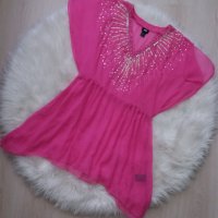 ИЗКЛЮЧИТЕЛНО КРАСИВА плажна рокля/туника в розов цвят с пайети  , снимка 1 - Рокли - 37220670