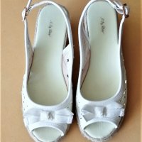 Красиви бели сандали на платформа от изкуствена кожа, снимка 2 - Сандали - 37239165