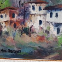 Ангел Иванов (1925 – 2014) квартал от Тетевен маслени бои, снимка 5 - Картини - 38953437