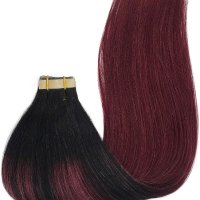 Нова червена удължаваща естествена коса Треса удължения Прическа 60 см, снимка 7 - Аксесоари за коса - 42113895