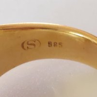 Мъжки златен пръстен 585 проба и брилянт 0.6 катата+16 диаманти           малки брилянта, снимка 5 - Пръстени - 35474808