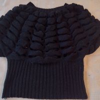 Дамска черна плетена Jie, снимка 3 - Блузи с дълъг ръкав и пуловери - 36918147