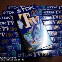 TDK E180 TV, VHS, запечатани видео касети, нови. , снимка 1 - Друга електроника - 32088442