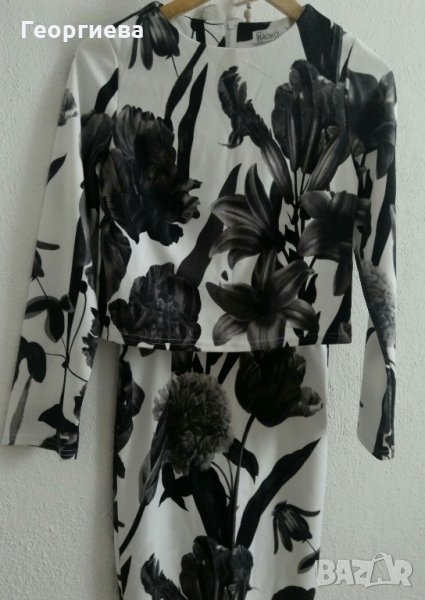 Елегантен костюм в черно и бяло, снимка 1