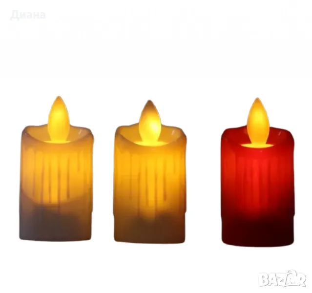 Миниатюрни LED Свещи - Перфектна Коледна декорация - 1бр, снимка 1