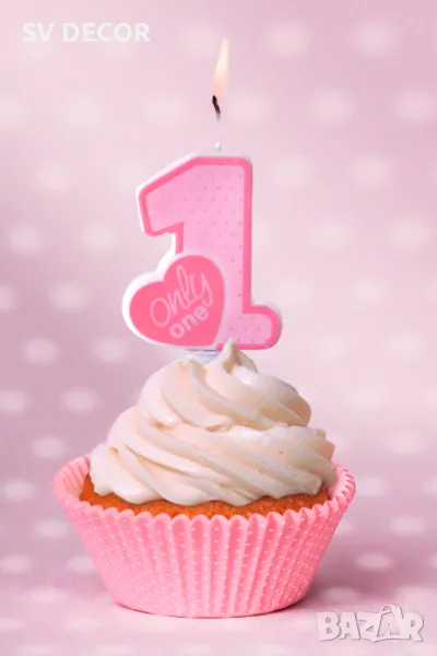Свещ за Торта в Розов Нюанс "Only One", снимка 1