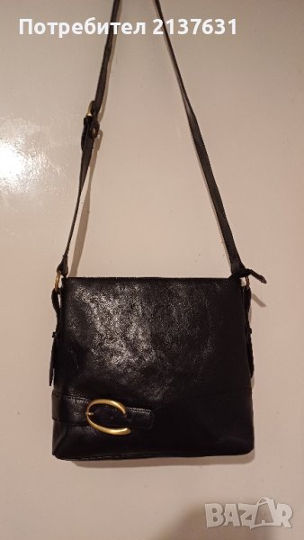 ДАМСКА ЧЕРНА ЧАНТА от ЕСТЕСТВЕНА КОЖА , снимка 1