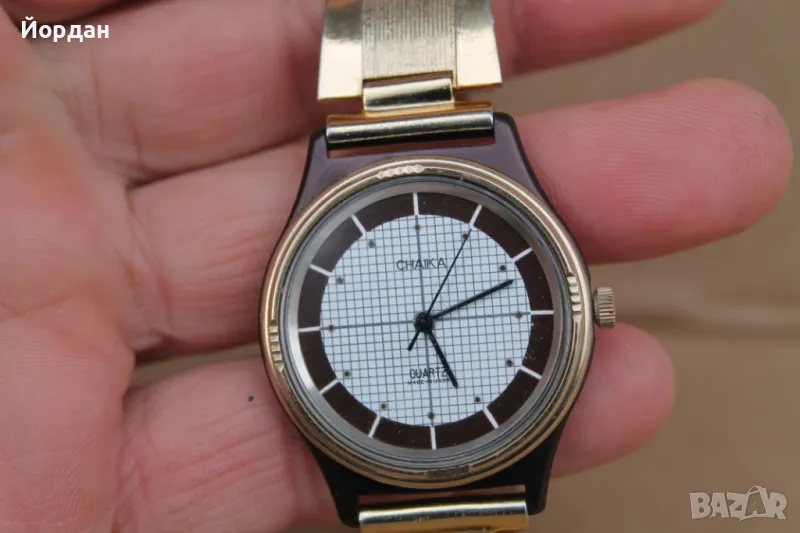 СССР мъжки ръчен кварцов часовник ''Чайка'', снимка 1