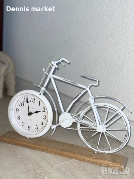 Ретро Часовник колело, бял, снимка 1