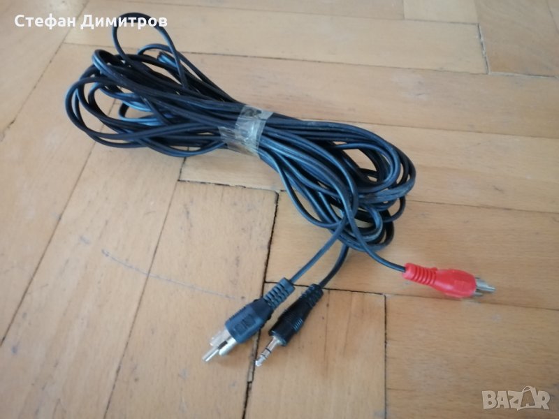 Кабел 3,5mm JACK(м)/2xRCA(м) 5 м , снимка 1