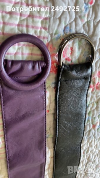 ✅кожени колани, лилав и черен, снимка 1